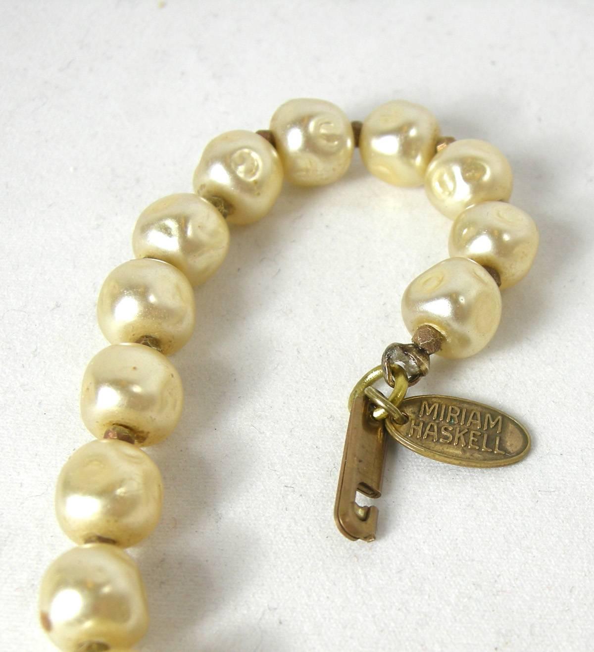 Early Haskell Faux Baroque Pearl Drop Necklace For Sale at 1stDibs | sn9623