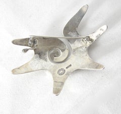 Vintage Sterling Silver Abstract Star Brooch
