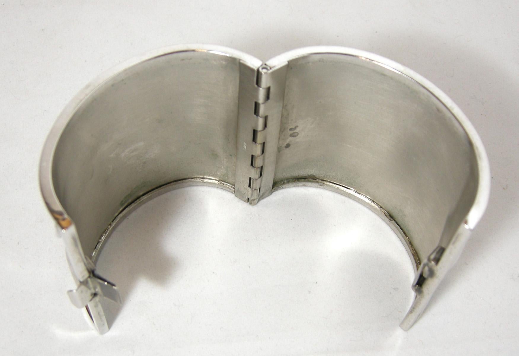 Bartek vintage Chrome Cuff Bracelet In Excellent Condition In New York, NY