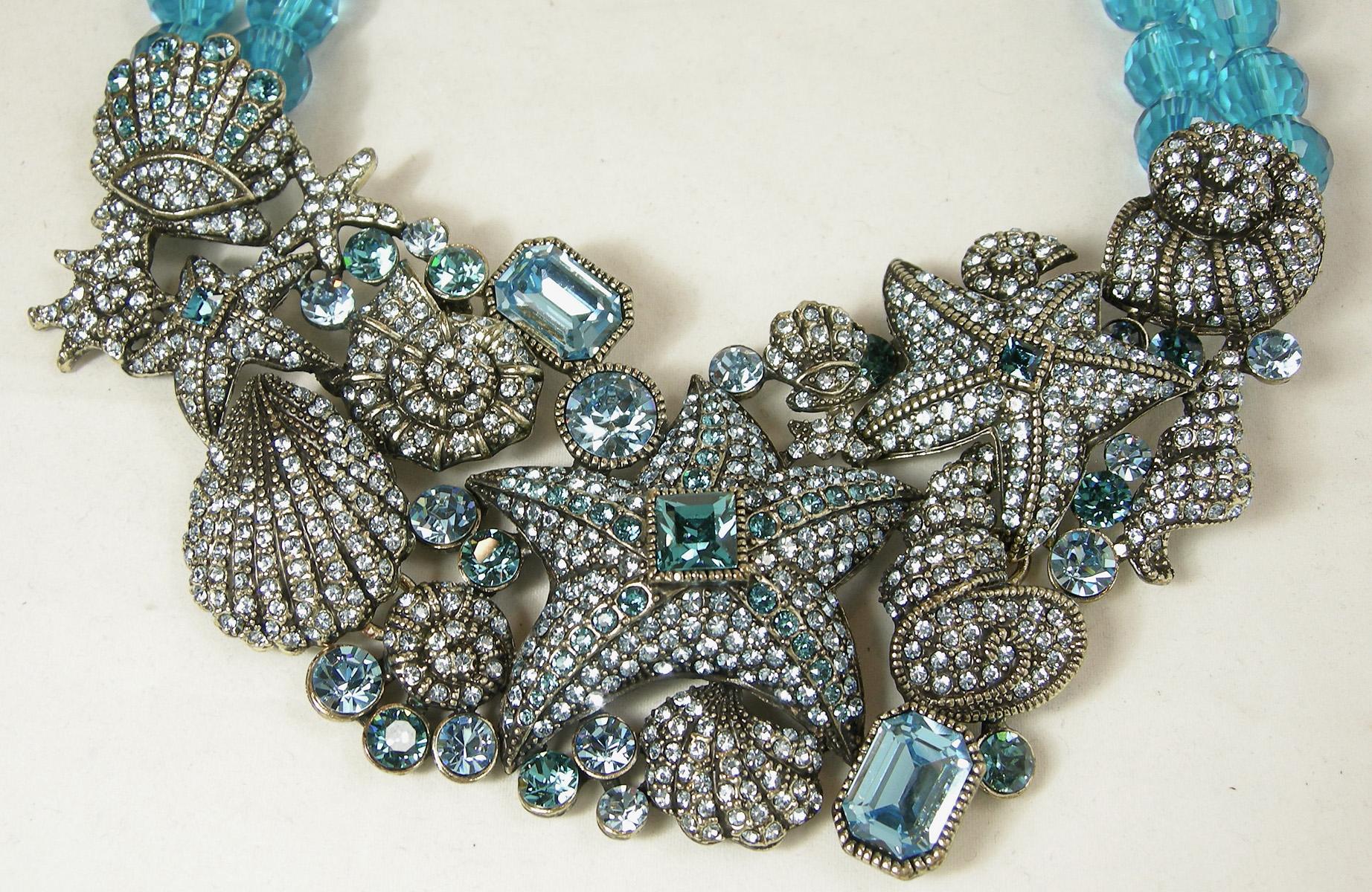 Heidi Daus Blue Sea Necklace In Excellent Condition In New York, NY
