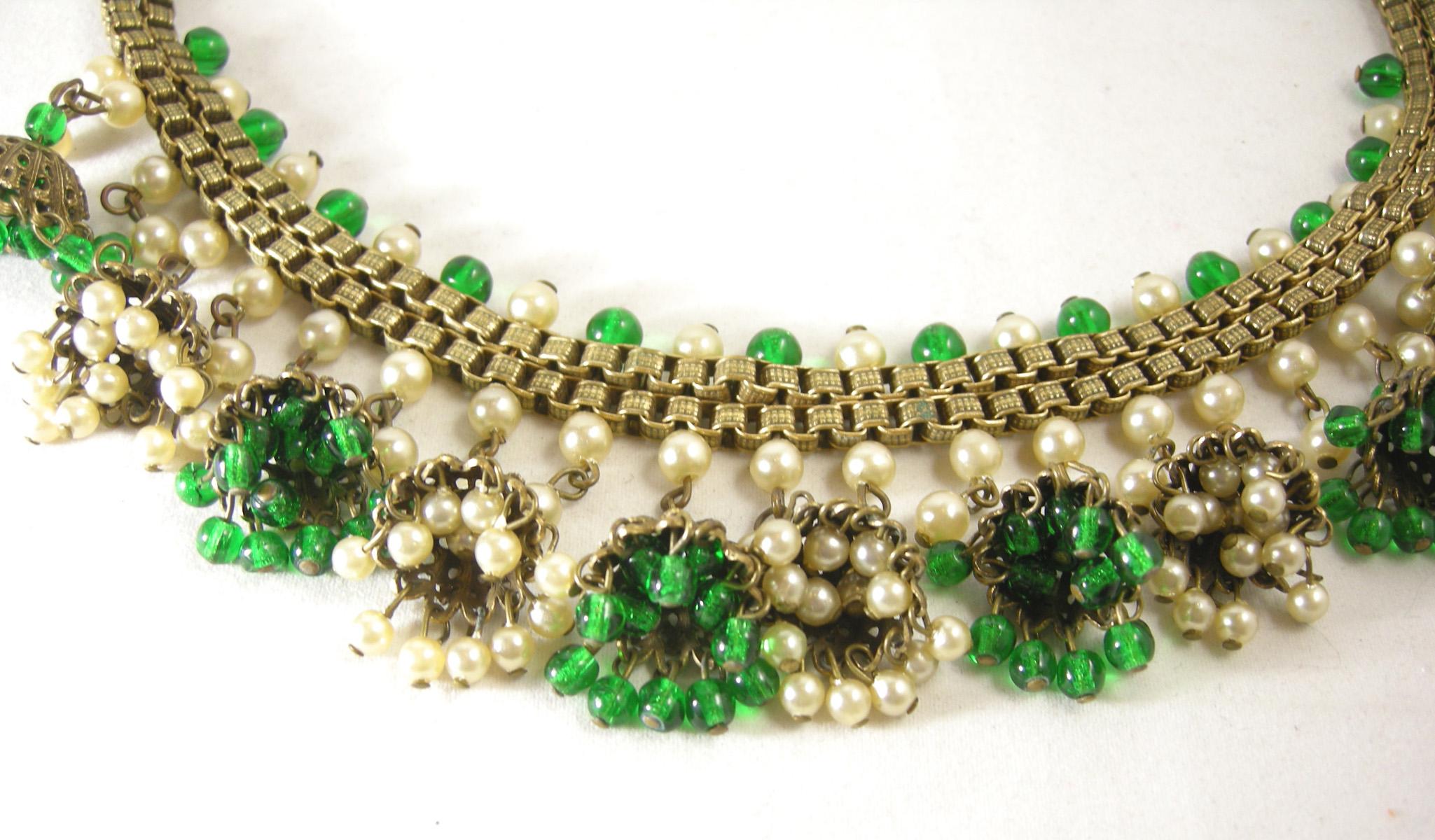 Women's Vintage Highly Collectible 1930s Early Haskell French Glass Necklace For Sale