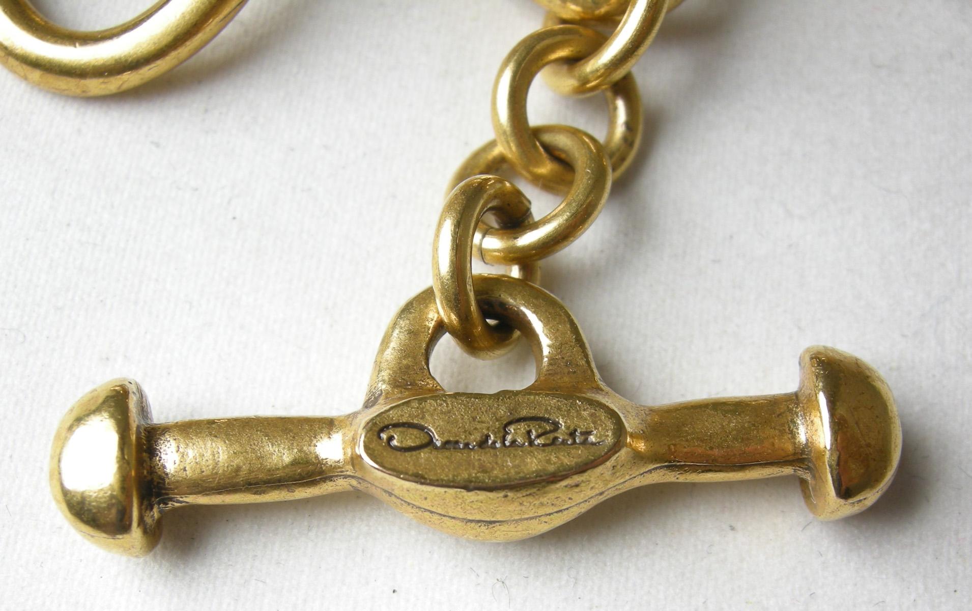 Vintage Oscar de la Renta Twisted Bottleneck Chain Bracelet In Excellent Condition In New York, NY