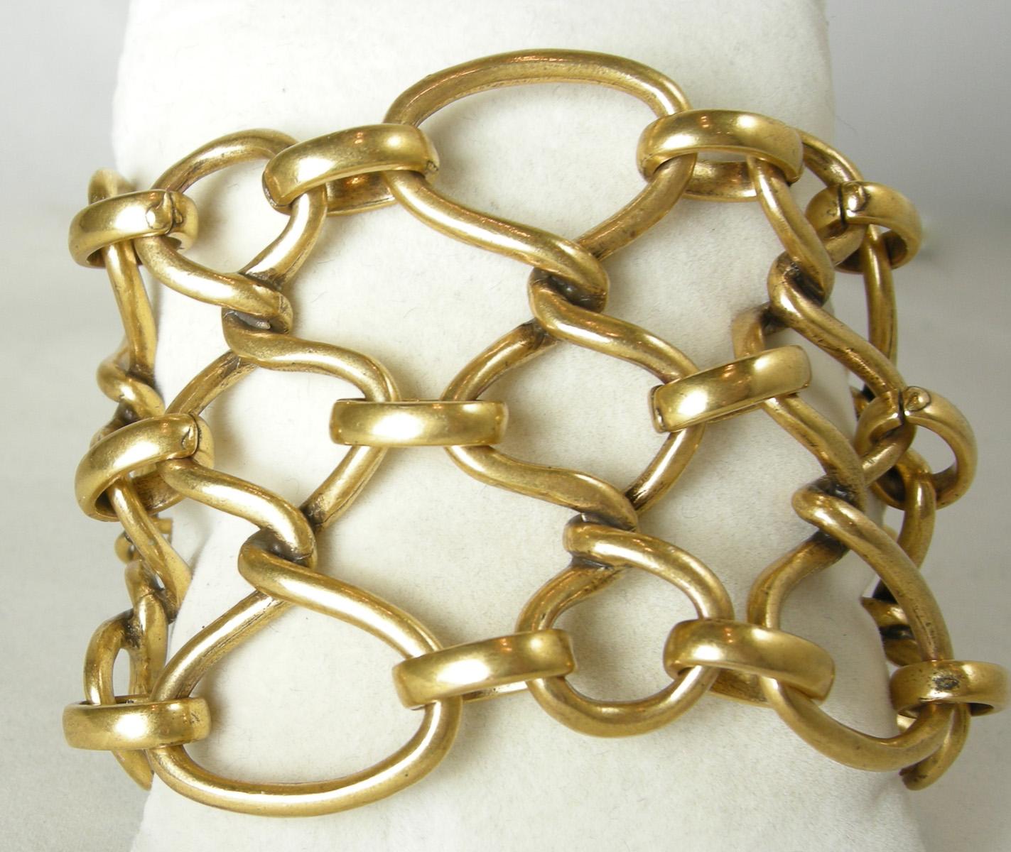 Women's or Men's Vintage Oscar de la Renta Twisted Bottleneck Chain Bracelet
