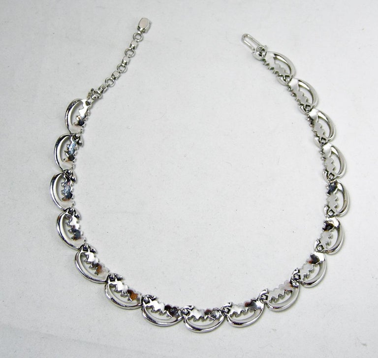 All Rhinestone 3 Baguette Square Chain Necklace main image 1