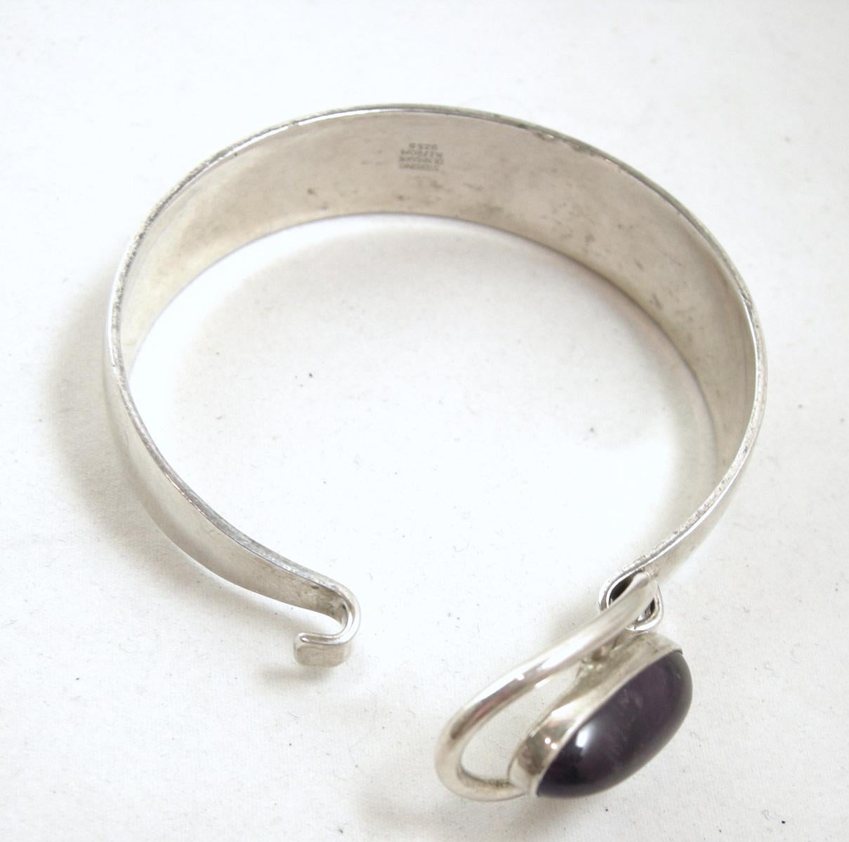 Sterling Silver Denmark Amethyst Bracelet In Excellent Condition In New York, NY