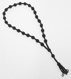 Vintage 1920s Black Beaded Tassel Necklace