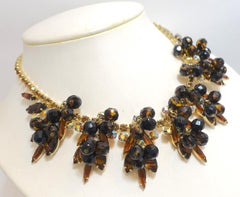 Vintage Topaz Rhinestone Bib Necklace – Juliana?