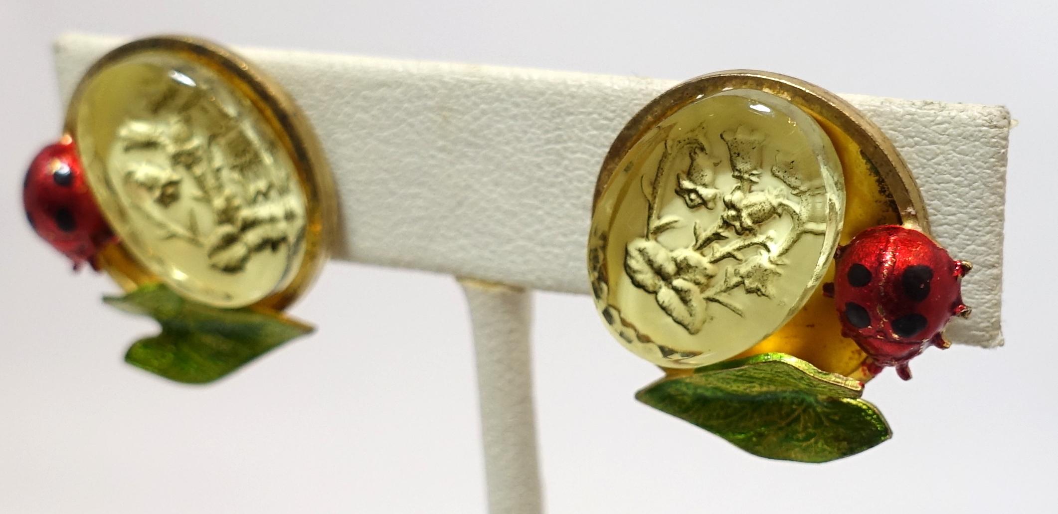 Vintage Signed Claudine Vilry Paris Earrings In Excellent Condition For Sale In New York, NY