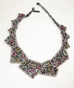 Oscar de la Renta Multicolor Geometric Runway Necklace, 1950s