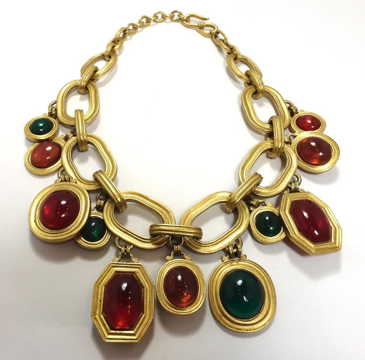 Women's Vintage Important Signed Yves St. Laurent  Poured Glass Drops Necklace For Sale