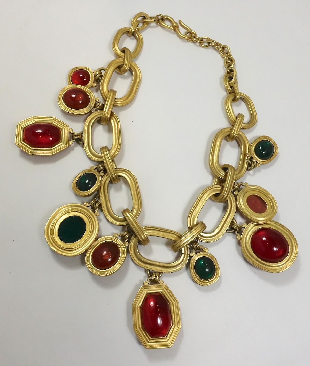 Vintage Important Signed Yves St. Laurent  Poured Glass Drops Necklace For Sale 1