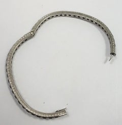 Vintage Art Deco Sterling Silver & Black Crystal Bracelet
