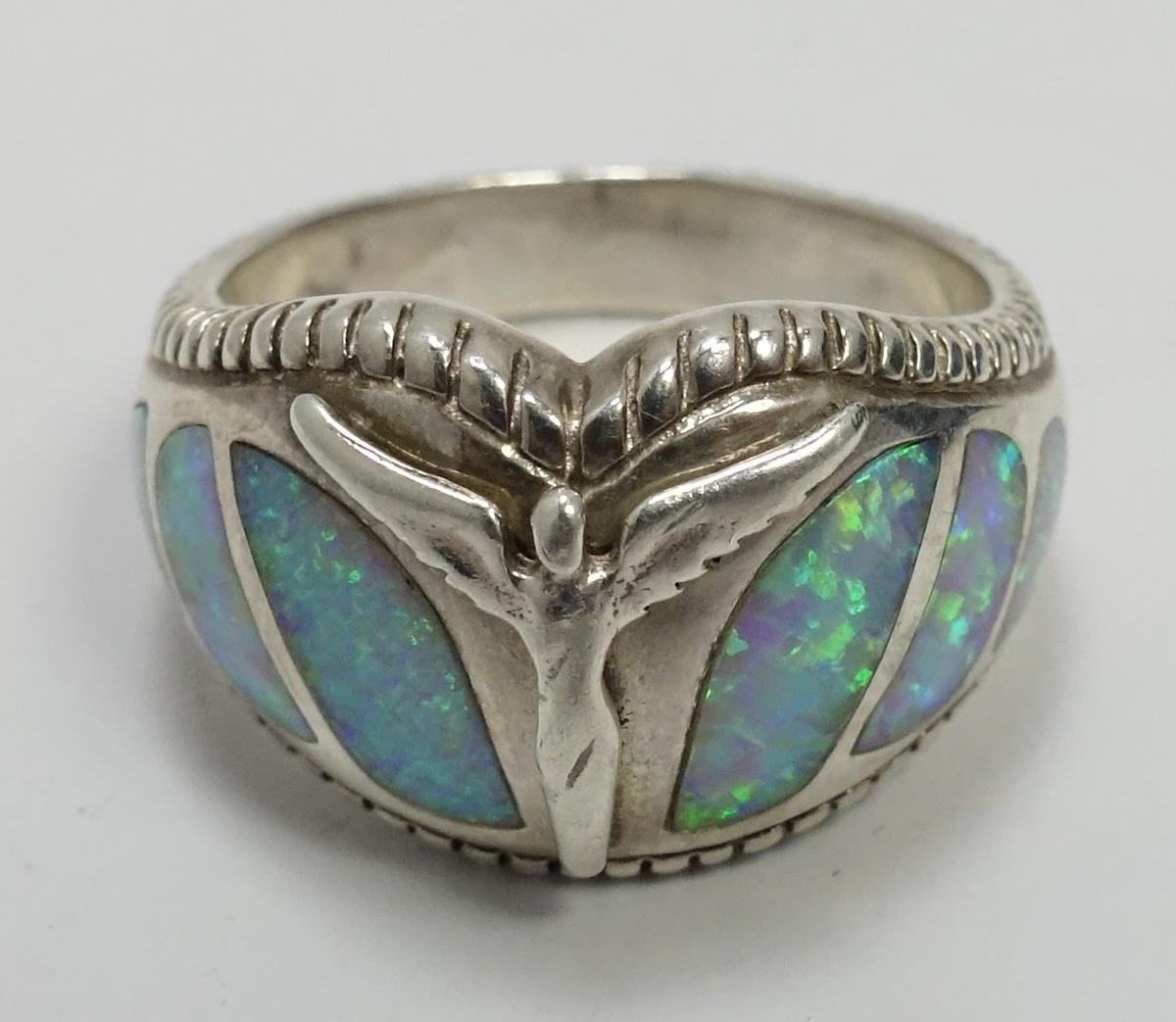 sterling silver angel wing ring