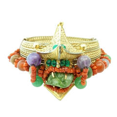 Vintage Asian Theme Gemstone Bracelet