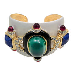 Signed Kenneth J. Lane KJL Multi-Color Premier Cuff Bracelet
