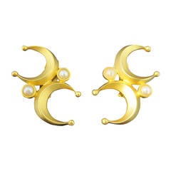 Karl Lagerfeld Faux Gold and Pearl Double C Earrings