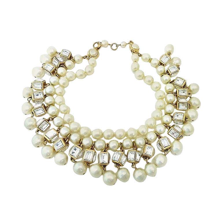 Vintage chanel necklace pearl Clearance