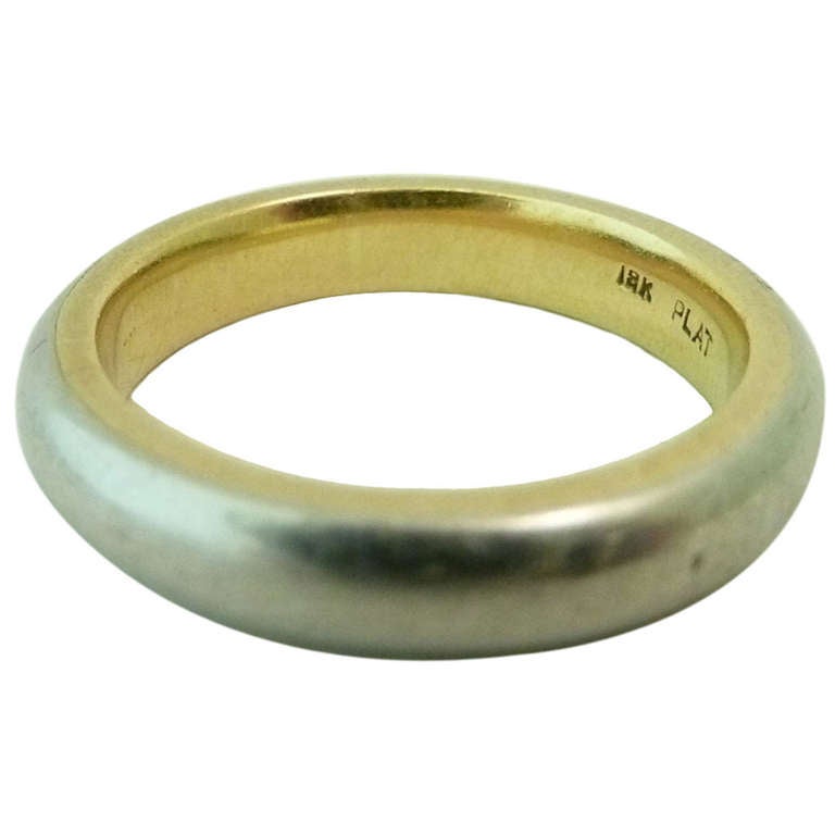 Vintage Platinum & 18kt Gold Ring For Sale