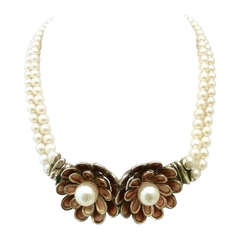 Vintage DeRosa Sterling Silver & Faux Pearl Necklace 5