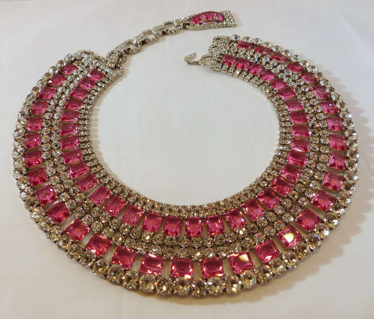 Contemporary One-of-a-Kind Signed Robert Sorrell Rhinestone Necklace & Earrings For Sale