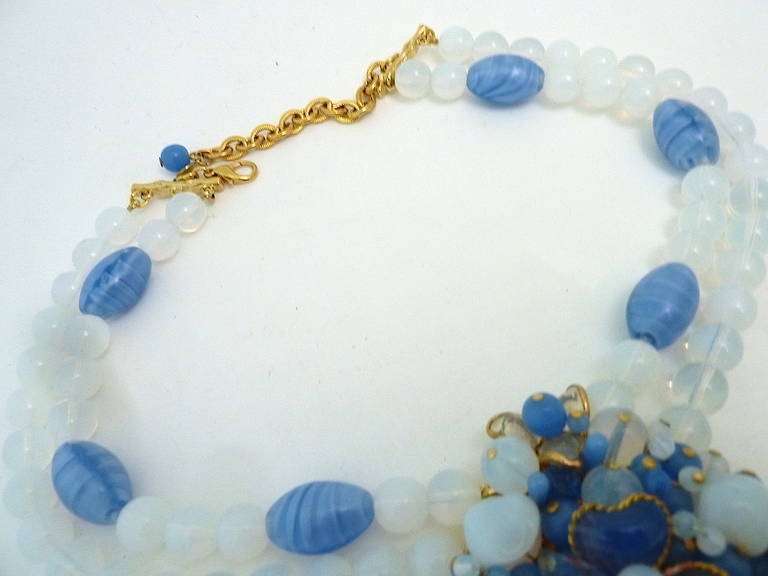 Women's Rare Gripoix Glass 2-Strand Pendant Necklace