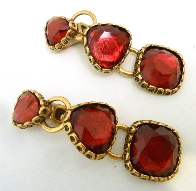 Vintage Couture Runway Signed Oscar de la Renta Earrings In Excellent Condition For Sale In New York, NY