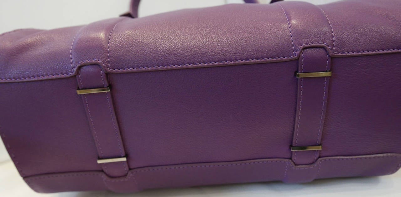 Gray VBH Limited Edition Purple Leather Handbag