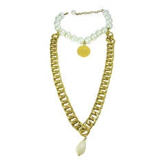 Vintage Chanel 1980s Outstanding Chain and Pearl Necklace 10