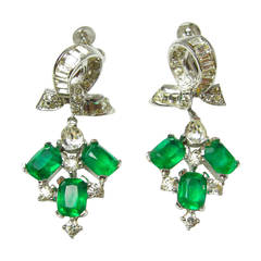 Vintage 1960s Emerald Crystal Jomaz Earrings