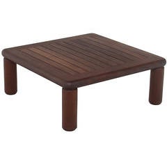 Slatted Solid Honduran Mahogany coffee table by Sherrill Broudy