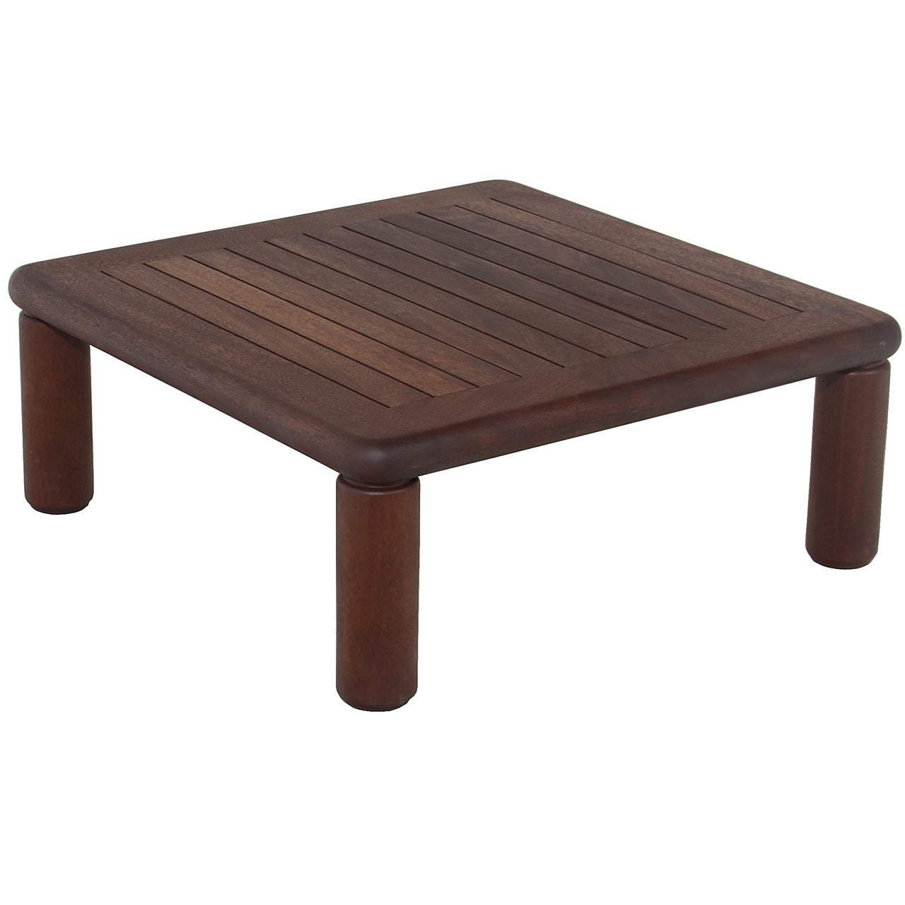 Slatted Solid Honduran Mahogany coffee table by Sherrill Broudy For Sale