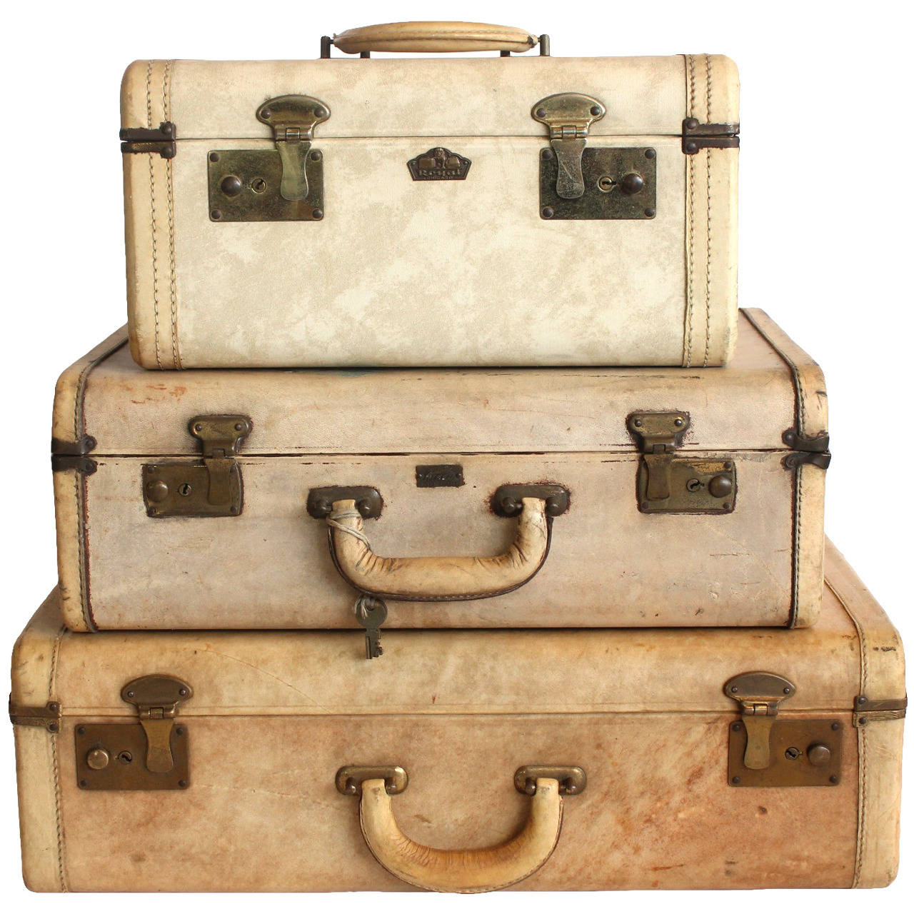 Vintage Vellum Suitcases at 1stdibs