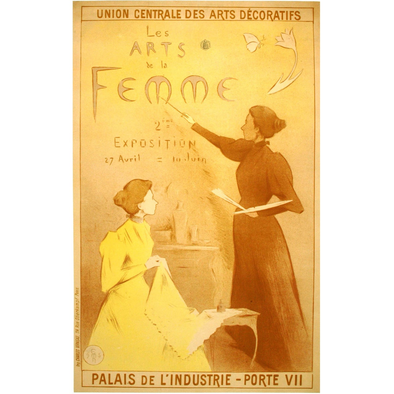 Original Paris Women's Art Exhibition Poster For Sale