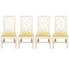 Set of Four Karl Springer Style Vintage Bone Chairs