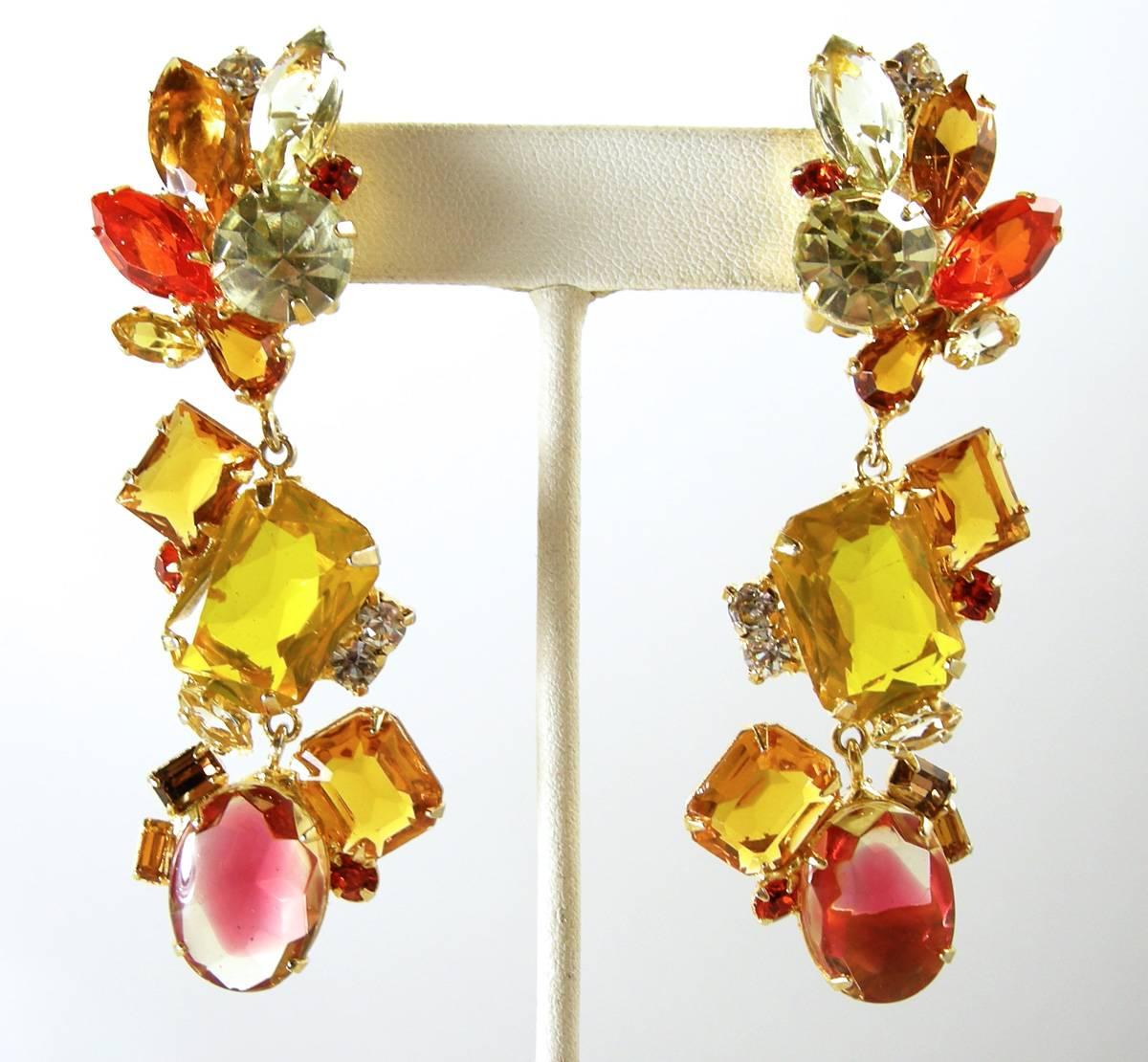 Women's Robert Sorrell Citrine Crystal Dangling Earrings