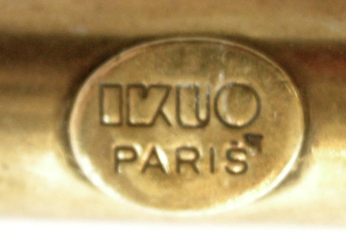 Boucles D'oreilles Vintage Ikuo Ichimori Paris - Modèle Clip Doré Rare, Excellent état