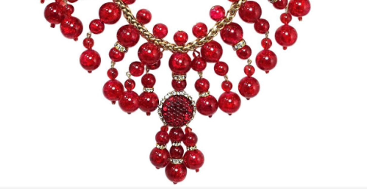 red bib necklace