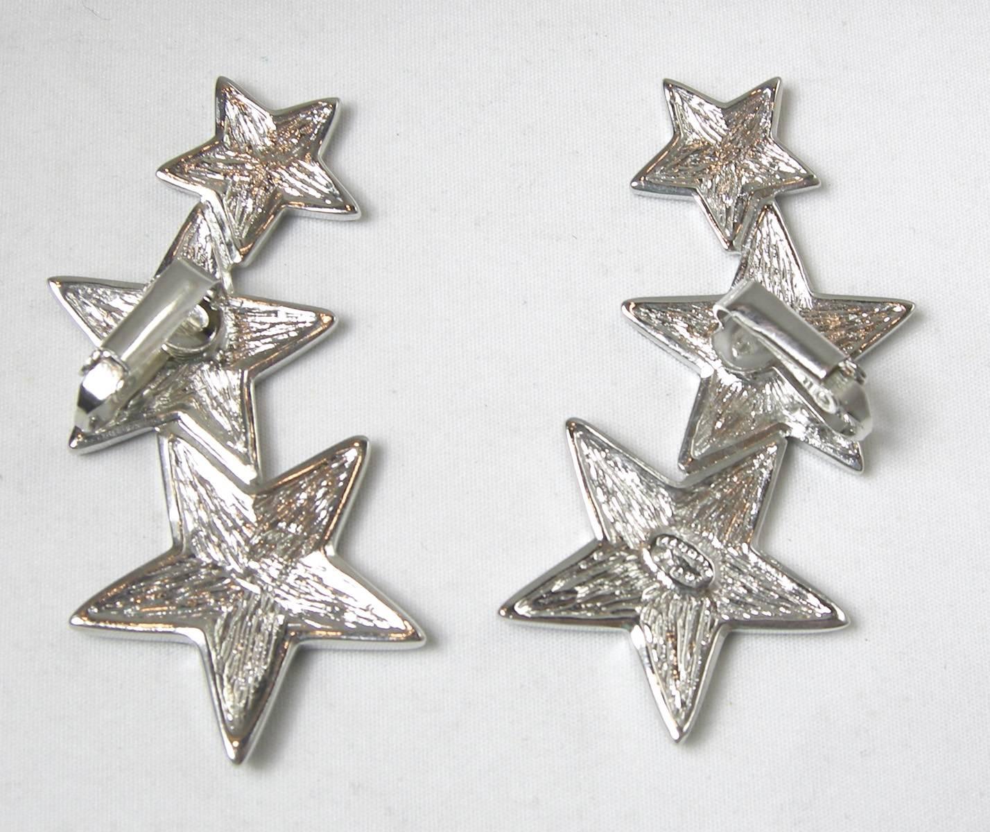 Kenneth Jay Lane Star Clip Earrings In Excellent Condition In New York, NY