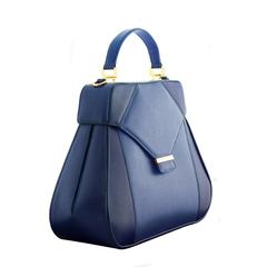 AEVHA London Navy and Blue Leather Carnelia Tote