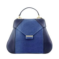 AEVHA London Navy and Blue Leather Carnelia Tote