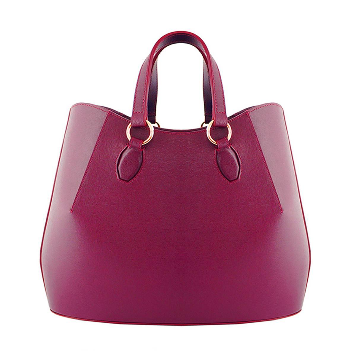 AEVHA London Burgundy Leather Garnet Tote For Sale