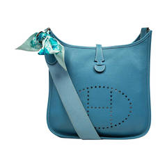 Hermès Blue Evelyne Shoulder Bag