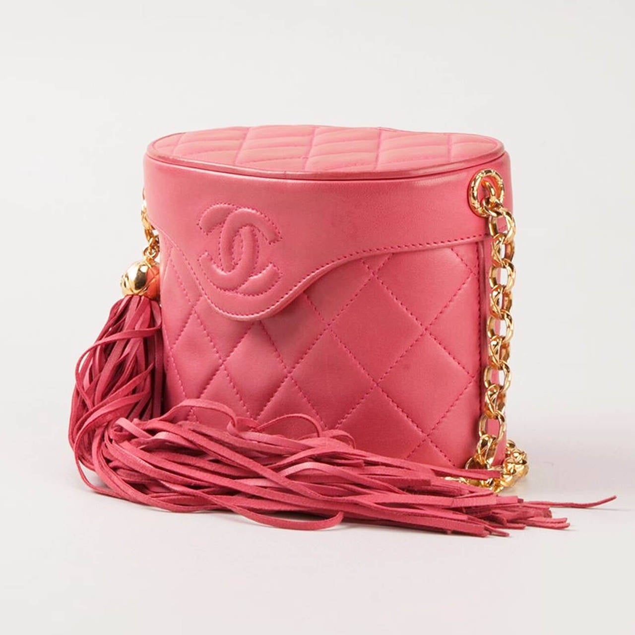 Chanel Vintage Pink Quilted Box Shoulder Bag at 1stDibs