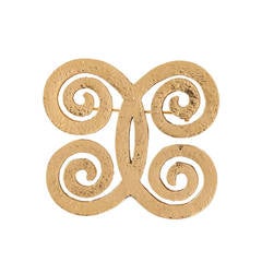 Chanel Vintage Gold Swirl Brooch