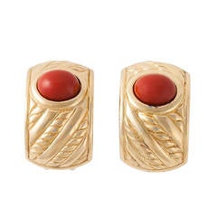 Christian Dior Vintage Painted Stone Clip On Earrings 7