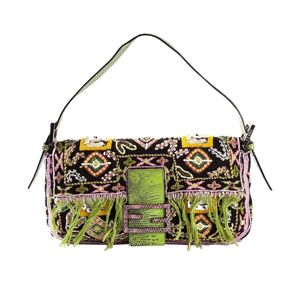 Fendi Embroidered Shoulder Bag