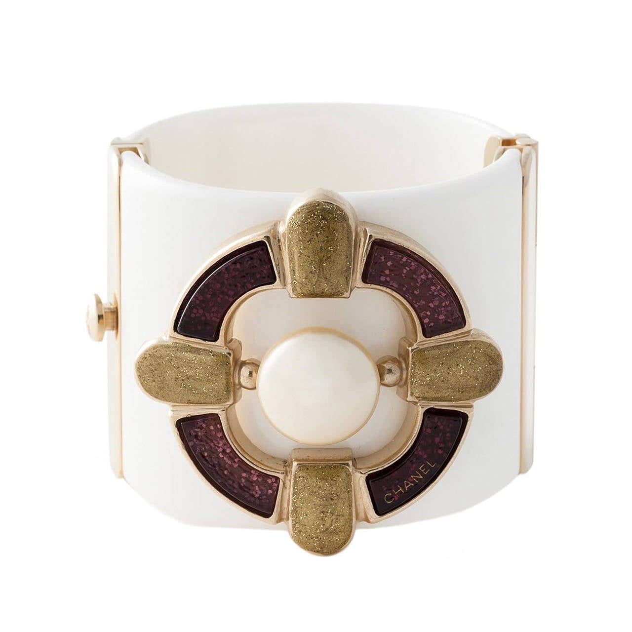 Chanel Faux-Pearl Cuff Bracelet