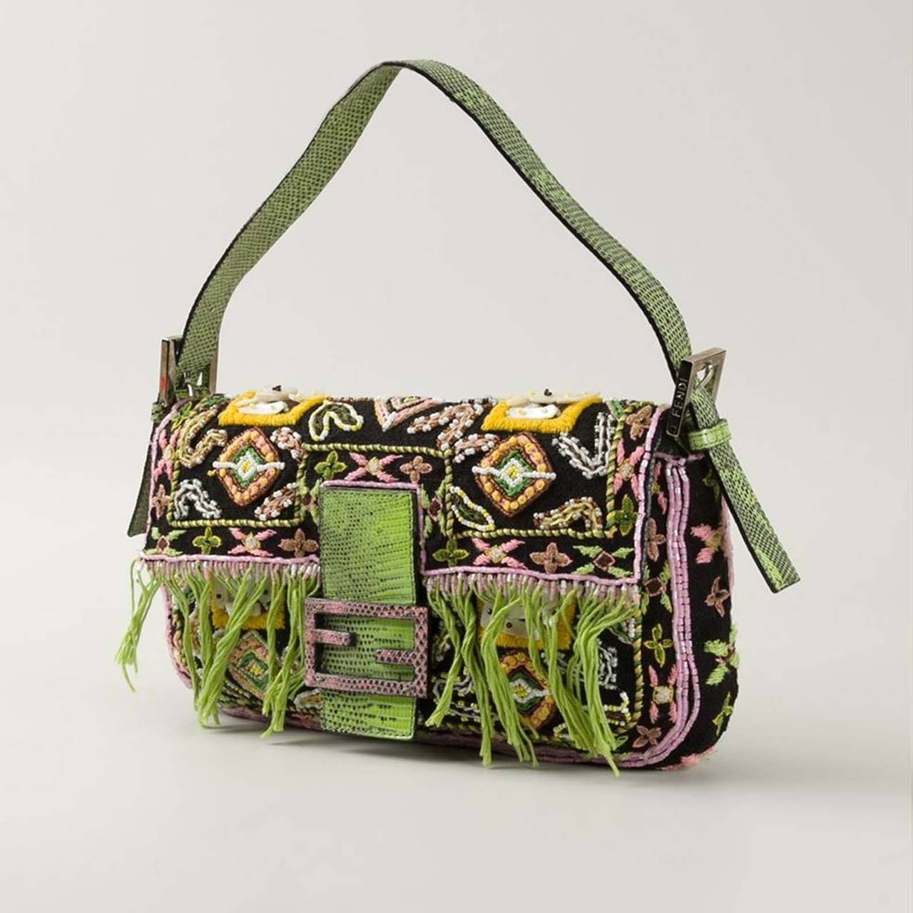 Fendi Embroidered Shoulder Bag In Excellent Condition In London, GB