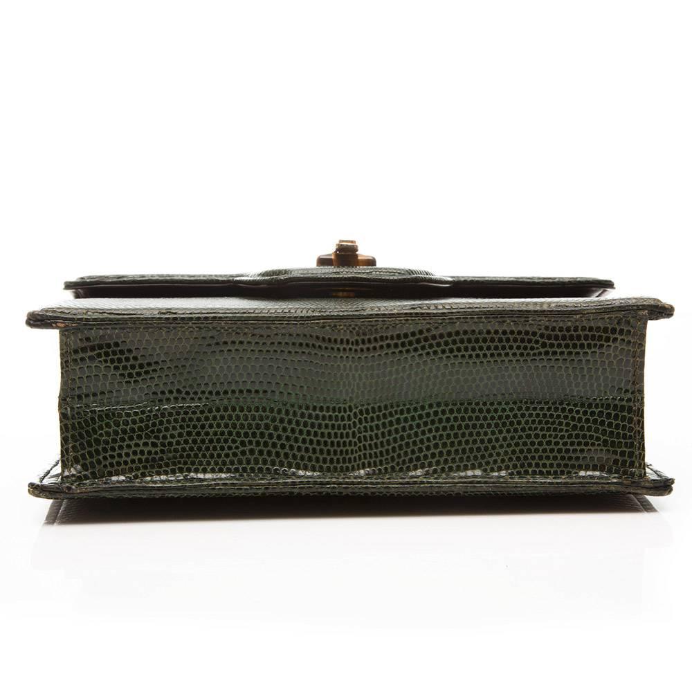 Gucci Vintage Eidechsenhaut Handtasche im Zustand „Hervorragend“ in London, GB