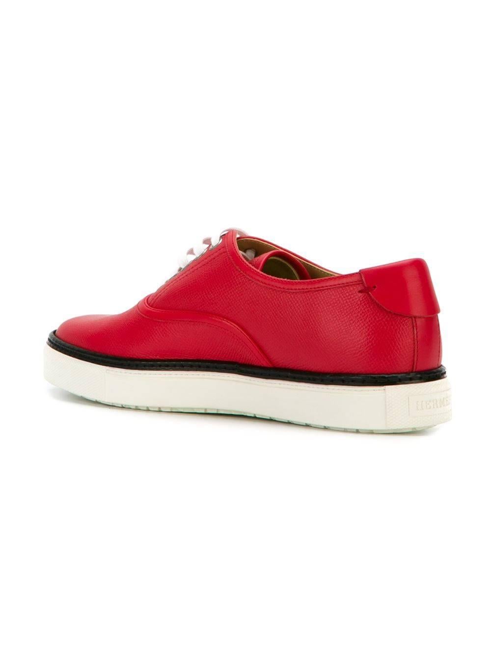 Red Hermes Colour Block Low-top Sneakers